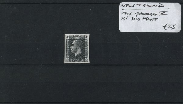 New Zealand 1915 George V 3d Plate Proof