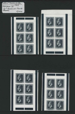 New Zealand 1915 George V d Booklet Pane Proofs