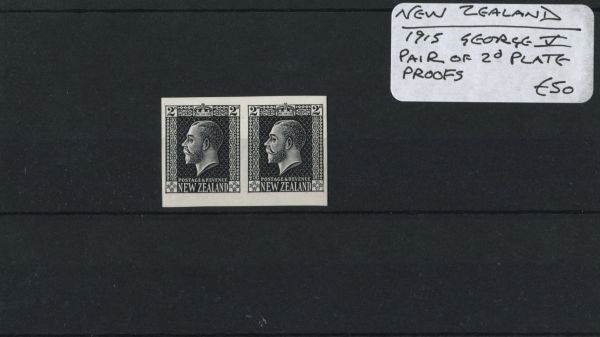 New Zealand 1915 George V Pair 2d Plate Proofs