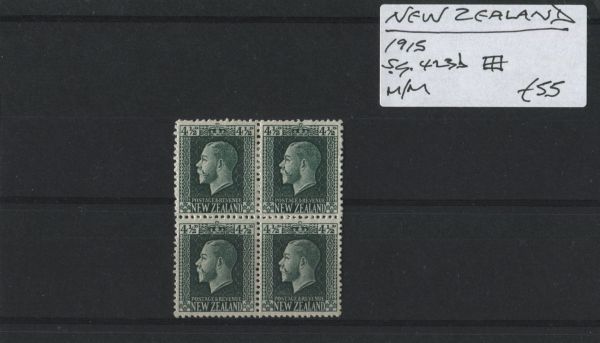 New Zealand 1915 SG.423b Block M/M