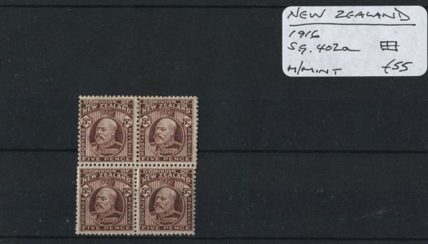 New Zealand 1916 SG.402a Block M/M