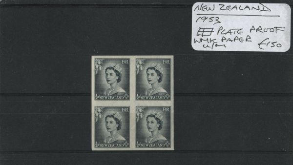 New Zealand 1953 d Plate Proof WMK Paper U/M