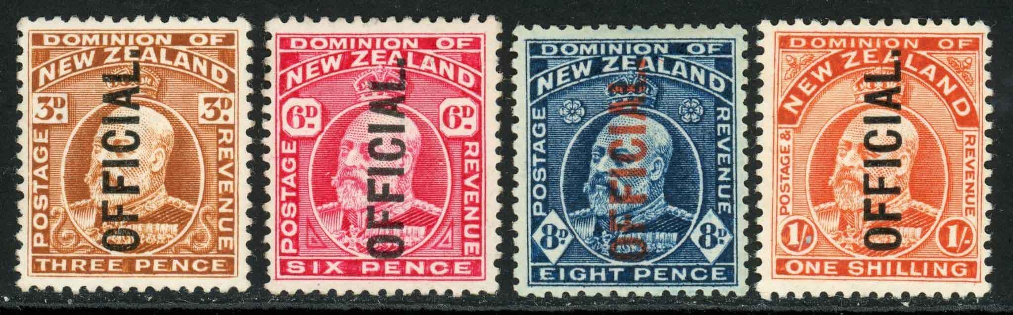 New Zealand / Official 1910-16 SG.O74-O77 M/M