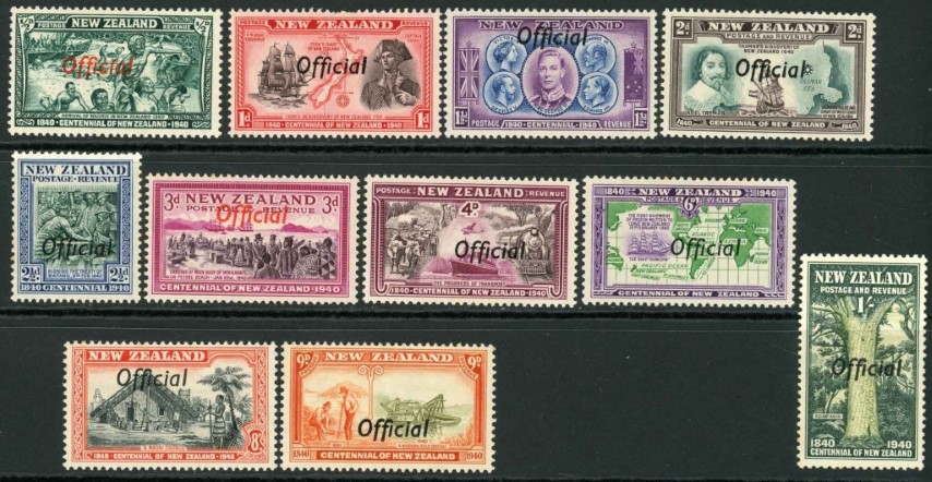 New Zealand / Official 1940 SG.O141-O151 M/M (1d has short perf)