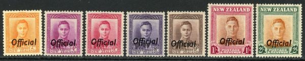 New Zealand / Official 1947-51 SG.O152-O158 U/M