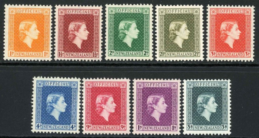 New Zealand / Official 1954-63 SG.O159-O167 U/M