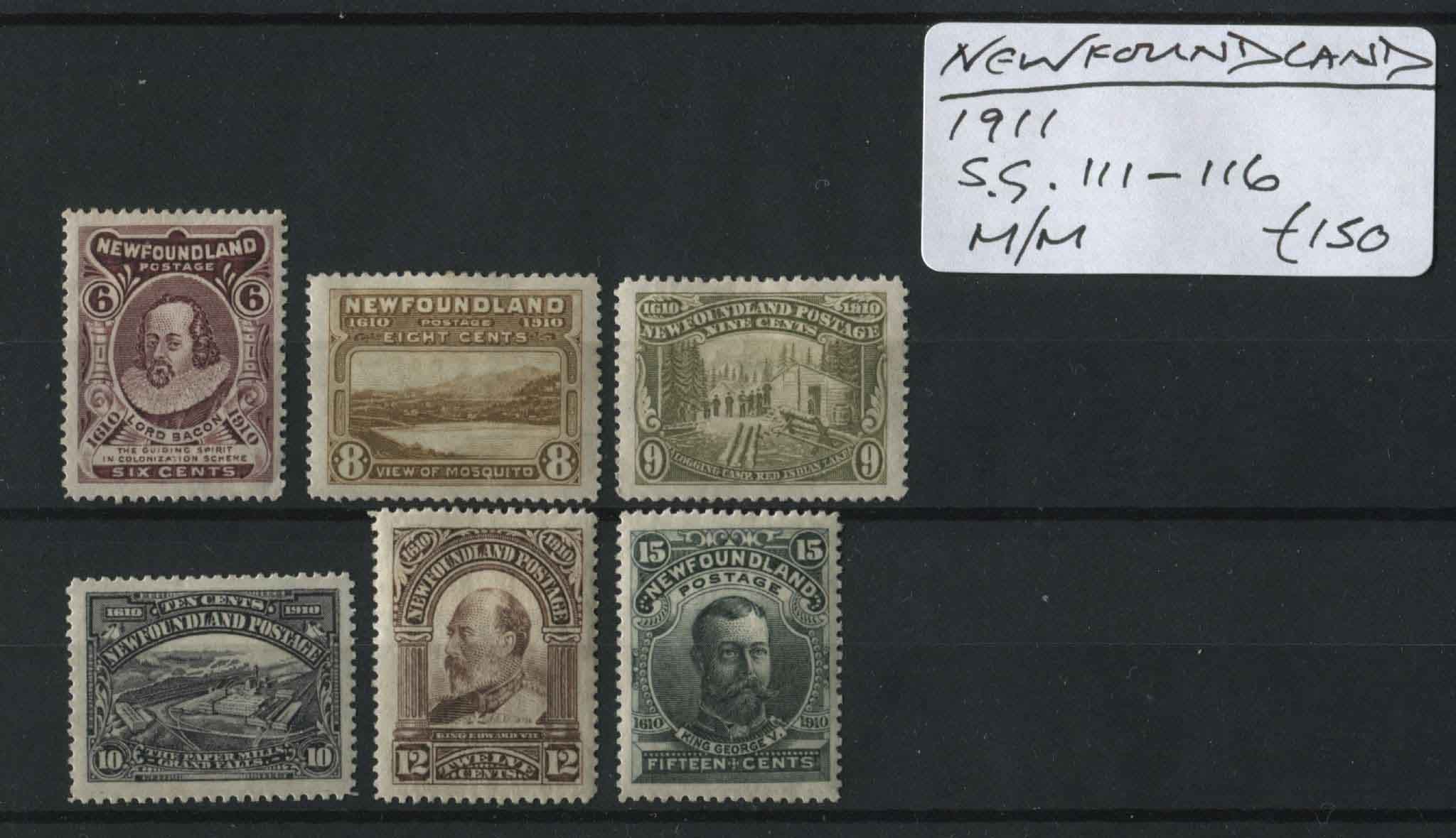 Newfoundland 1911 SG.111-116 M/M