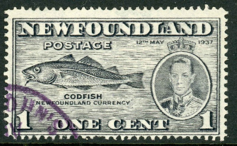 Newfoundland 1937 SG.257b F/U variety ''fish hook flaw''