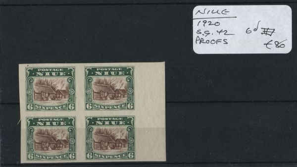 Nieu 1920 SG.42 Plate Proof Block