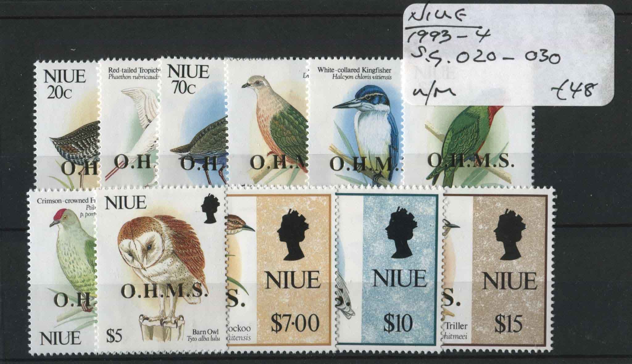 Nieu 1993-94 SG.O20-O30 U/M