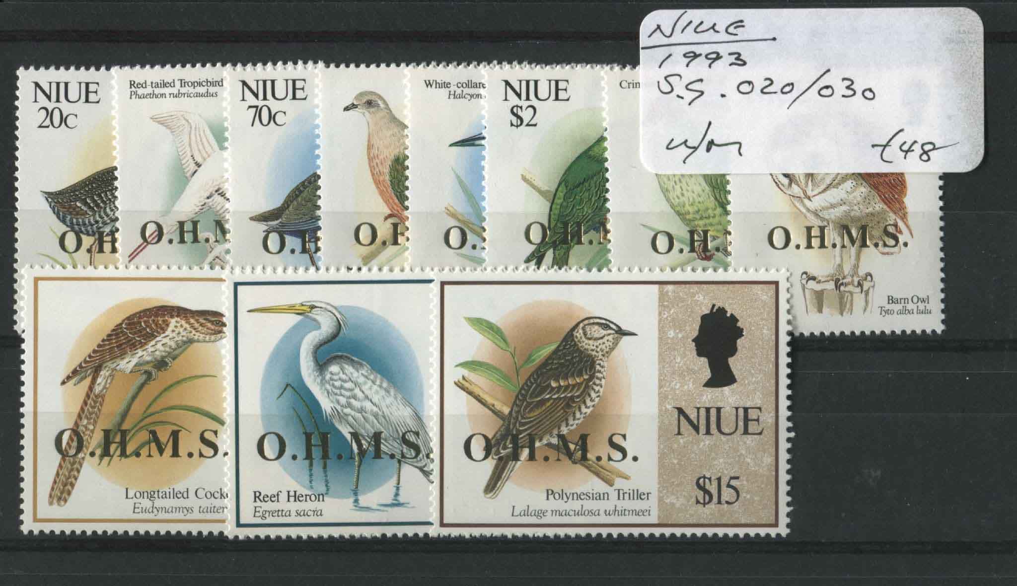 Niue 1993 SG.O20-O30 U/M