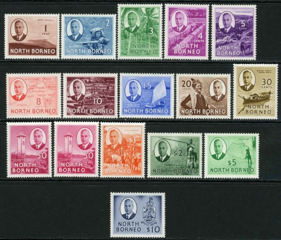 North Borneo 1950-52 SG.356-370 U/M