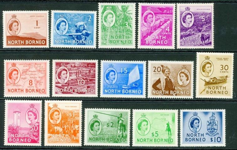 North Borneo 1954-59 SG.372-386 M/M