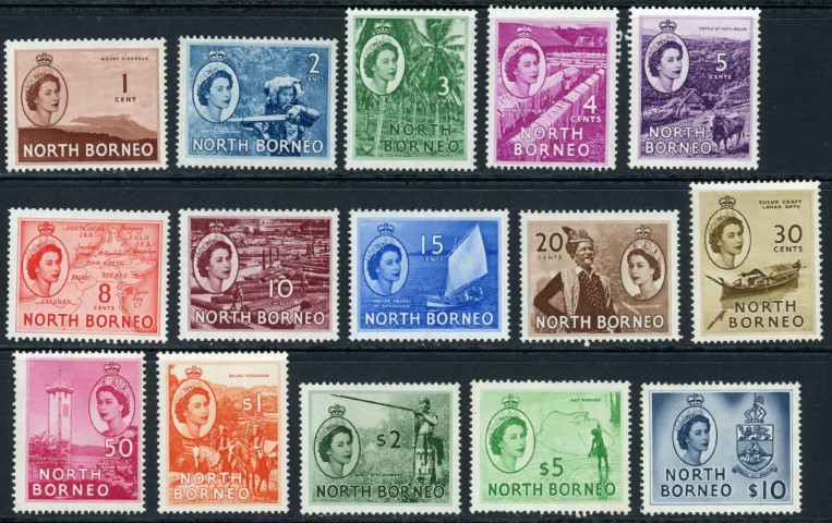 North Borneo 1954-59 SG.372-386 M/M