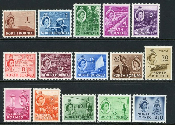 North Borneo 1954-59 SG.372-386 U/M