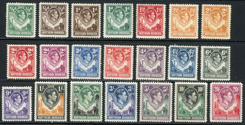 Northern Rhodesia 1938-52 SG.25-45 M/M