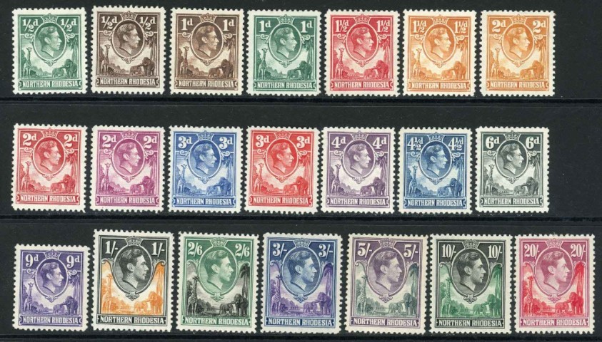 Northern Rhodesia 1938-52 SG.25-45 M/M