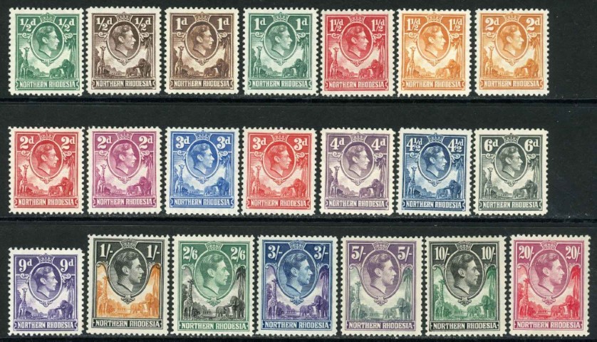 Northern Rhodesia 1938-52 SG.25-45 M/M (10)