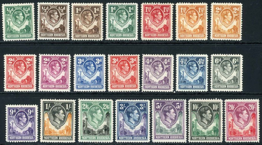 Northern Rhodesia 1938-52 SG.25-45 M/M