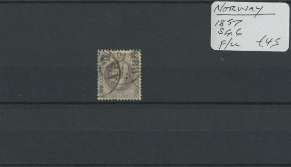 Norway 1857 SG.6 F/U