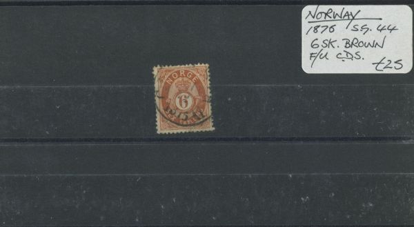 Norway 1875 SG.44 F/U (Lot 2)