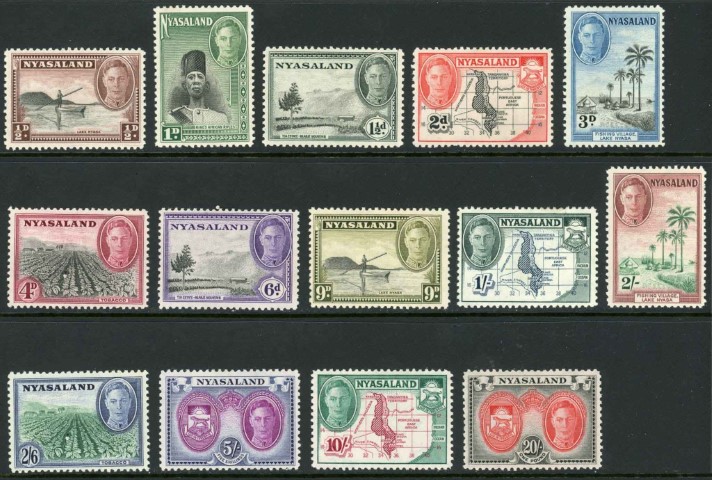 Nyasaland 1945 SG.144-157 M/M (Lot 2)