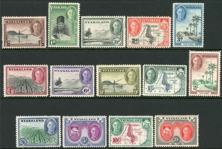 Nyasaland 1945 SG.144-157 U/M