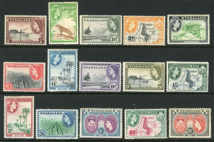 Nyasaland 1953-54 SG.173-187 U/M