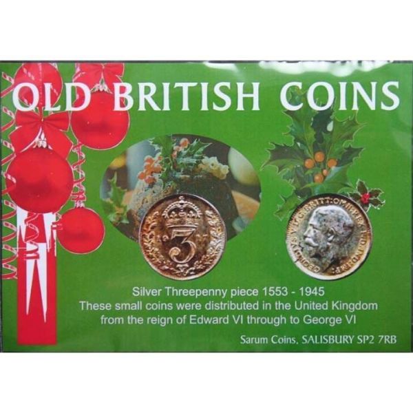 Old British Coins - Silver Threepenny piece.