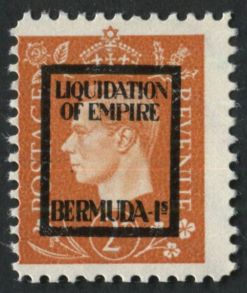 Overprinted LIQUIDATION OF EMPIRE, BERMUDA 2d mint