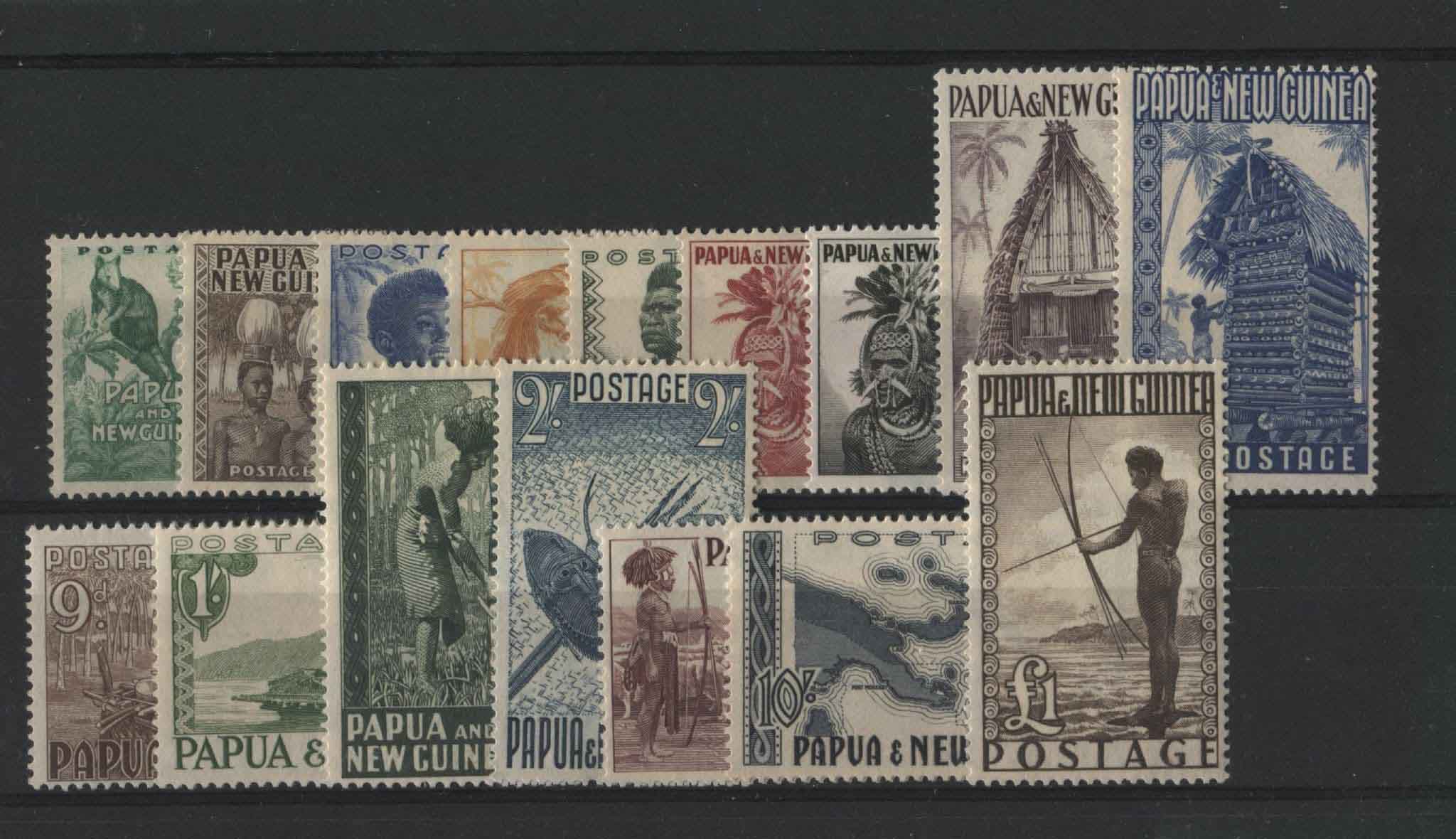 Papua 1952-58 SG.1-15 U/M (Lot 3)