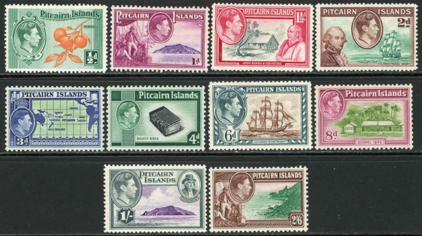 Pitcairn Islands 1940-51 SG.1-8 U/M