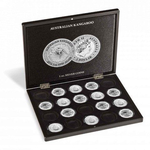 Presentation Case For 20 Australian Kangaroo Silver Coins (1 Oz.) In Capsules