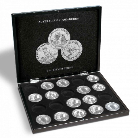 Presentation Case For 20 Kookaburra Silver Coins In Capsules, Black