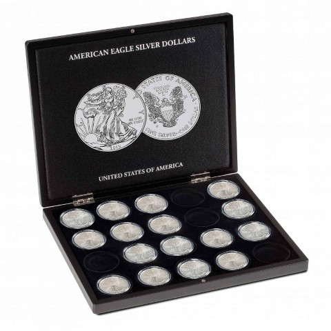 Presentation Case For 20 Silver American Eagle Coins (1 Oz.) In Capsules, Black