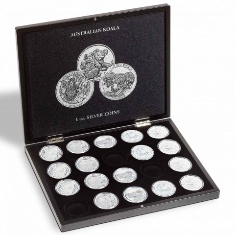 Presentation Case For 20 Silver Koala Coins In Capsules, Black