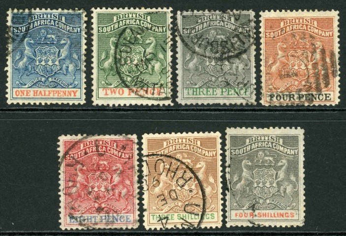 Rhodesia 1892-94 SG.18-26 F/U