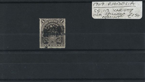 Rhodesia 1909 SG.113 Var. M/M