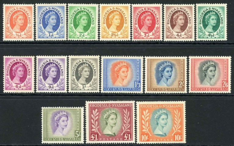 Rhodesia and Nyasaland 1954-56 SG.1-15 U/M