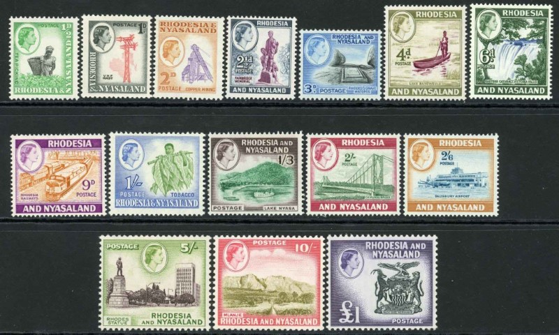 Rhodesia and Nyasaland 1959-62 SG.18-31 U/M