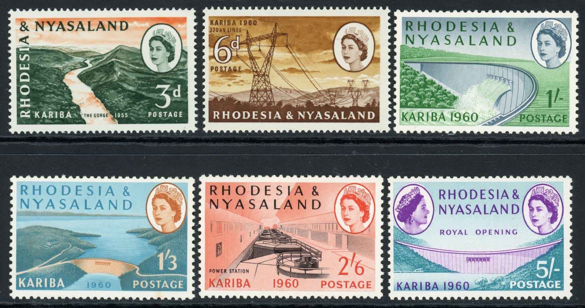 Rhodesia and Nyasaland 1960 SG.32-37 U/M