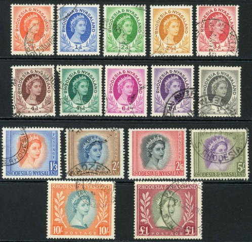 Rhodesia & Nyasaland 1954-56 SG.1-15 F/U