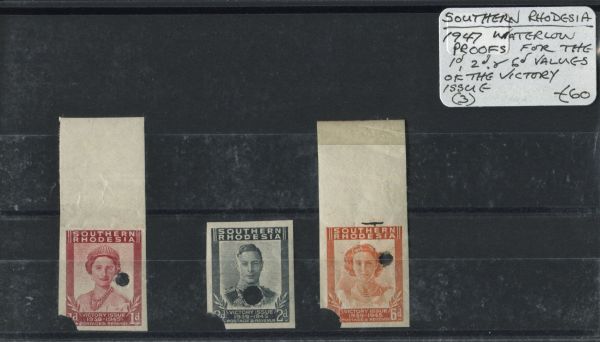 S. Rhodesia 1947 Waterlow Proofs of Victory Issue