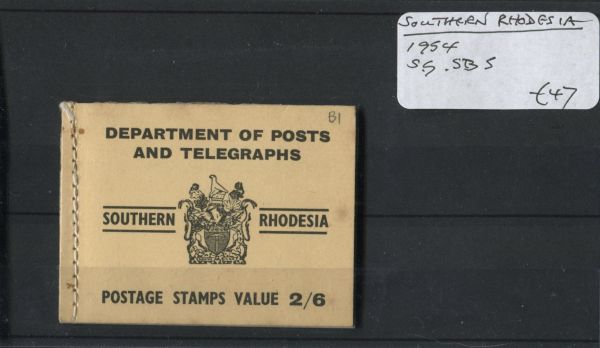 S. Rhodesia 1954 SG.SB5 Booklet