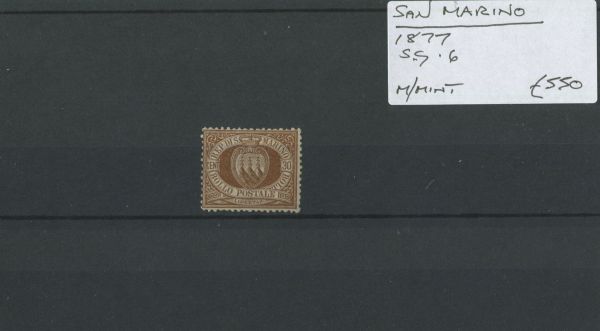 San Marino 1877 SG.6 M/M