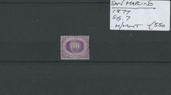 San Marino 1877 SG.7 M/M