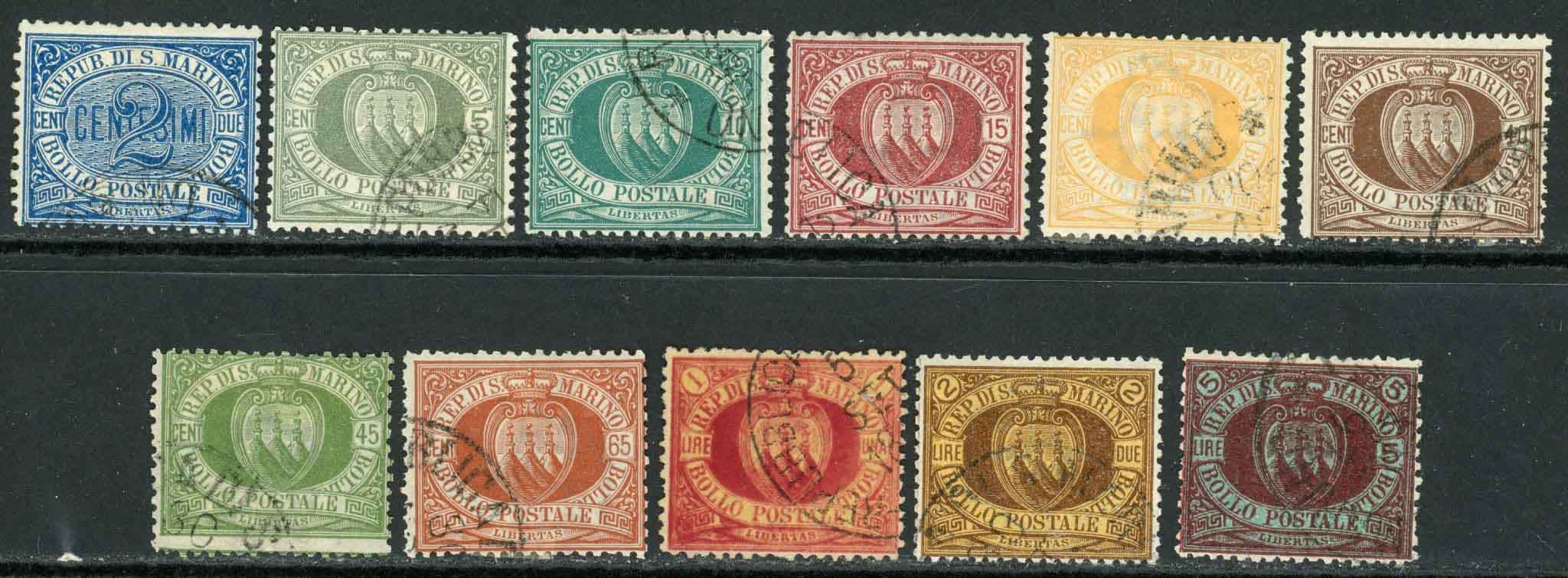 San Marino 1892-94 SG.18-28 F/U