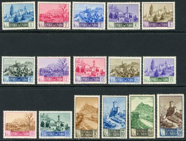 San Marino 1949-50 SG.374-387 U/M