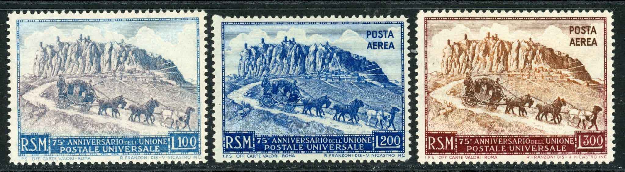 San Marino 1949-51 SG.403-405 L/M/M