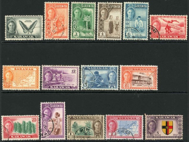 Sarawak 1950 SG.171-185 F/U